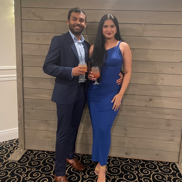 ASOS DESIGN twist one shoulder mesh midi dress in cobalt blue | Size Small - Picture 5 of 5